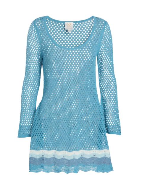 MILLY Women's Crochet-Knit Cover-Up Minidress - Blue Multi