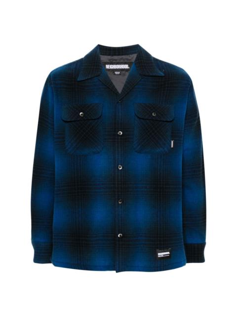 checked felted buttoned shirt