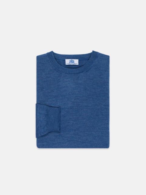 J. PRESS BLUE ALPACA/SILK CREWNECK SWEATER - CLASSIC FIT