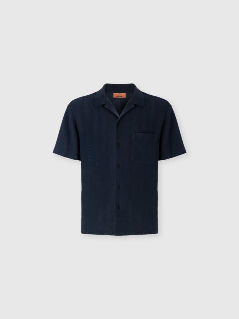Missoni Tone-on-tone chevron cotton and viscose bowling shirt