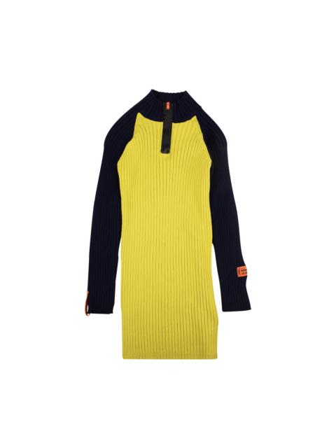 Heron Preston Heron Preston Ribbed Knit Dress 'Navy/Yellow'
