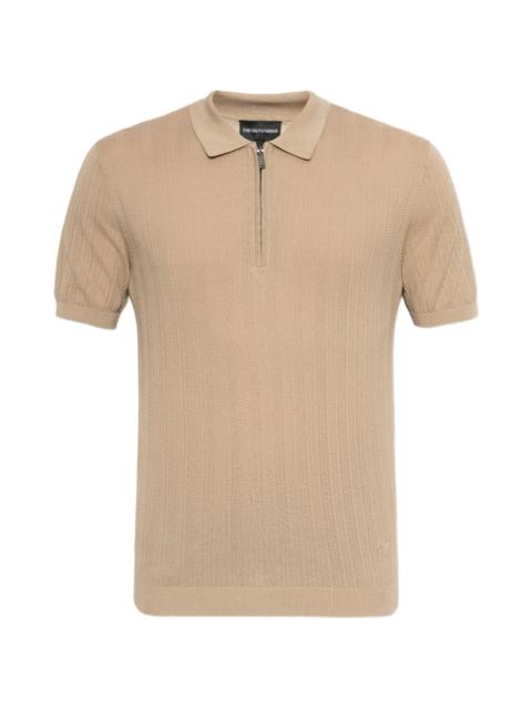 EMPORIO ARMANI zip polo shirt