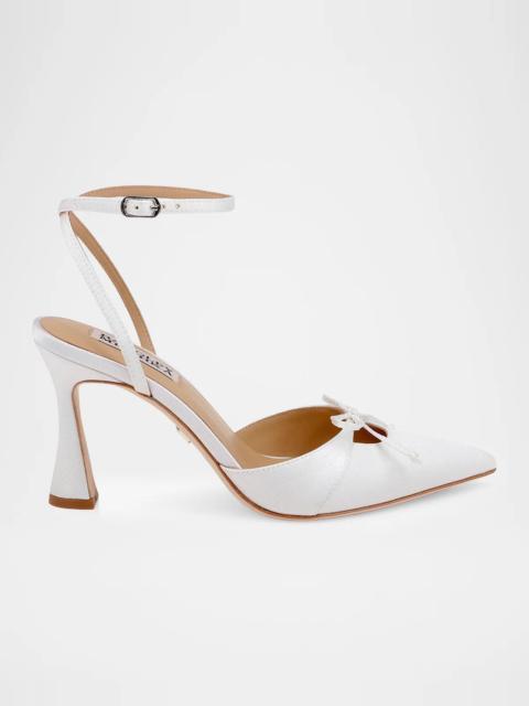BADGLEY MISCHKA 80mm Yara II Satin Ankle-Strap Pumps