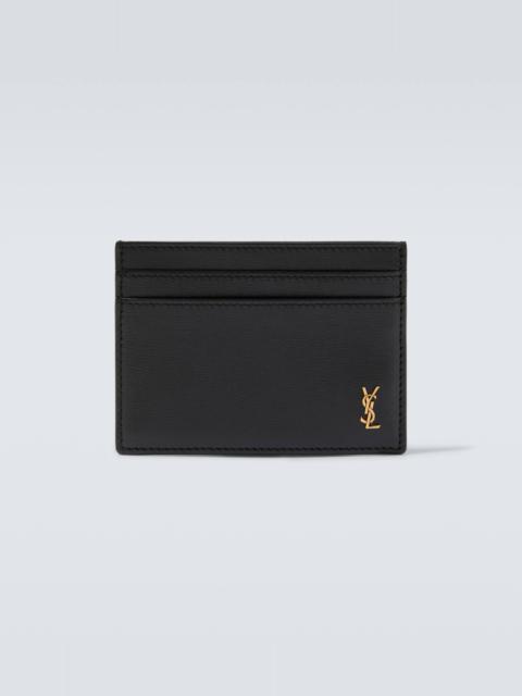 SAINT LAURENT Cassandre leather card case