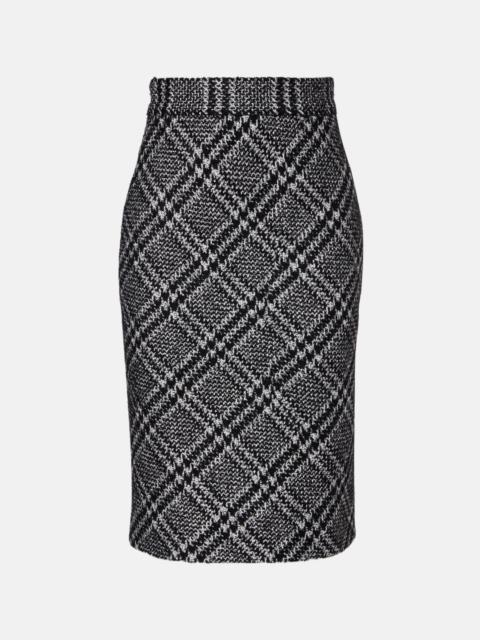 Dolce & Gabbana Checked wool-blend miniskirt
