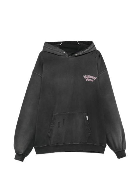REPRESENT Represent Duality Distressed Graphic-print Cotton Hoodie