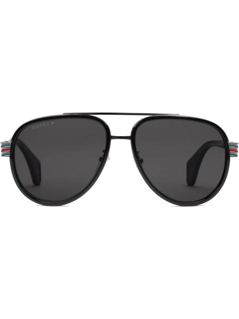 GUCCI Gucci Acetate Aviator Sunglasses Black (558259 J0750 1113)