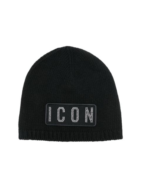 DSQUARED2 Icon-patch knitted beanie