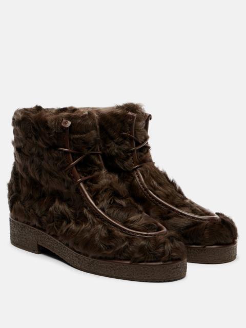 AQUAZZURA Frostie 20 shearling ankle boots