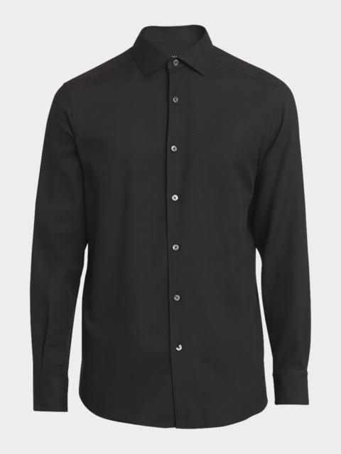 ZEGNA Men's Cashco Cashmere-Cotton Sport Shirt