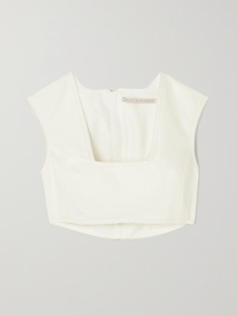 EMILIA WICKSTEAD Saffa Cropped Denim Top