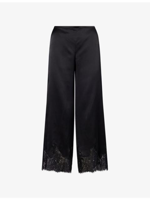 Reformation Carolina Cropped Silk Trousers