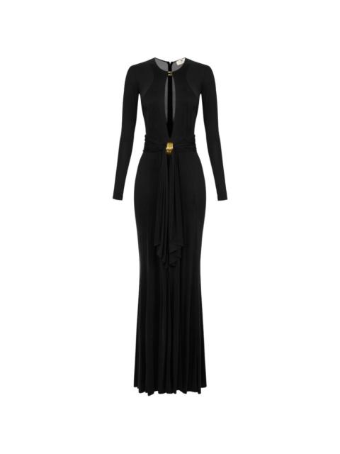 ELISABETTA FRANCHI keyhole draping maxi dress