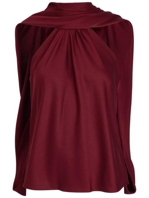 SIMKHAI Simkhai Scarlett Cape-effect Satin top