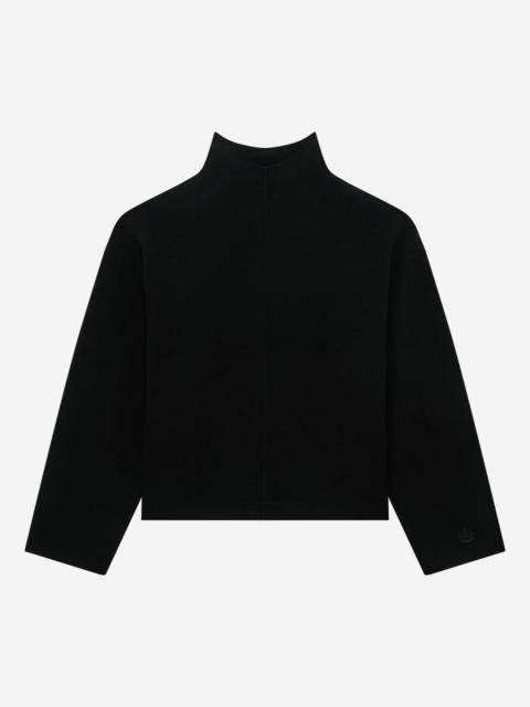 The Kooples BLACK MOCK-NECK SWEATER