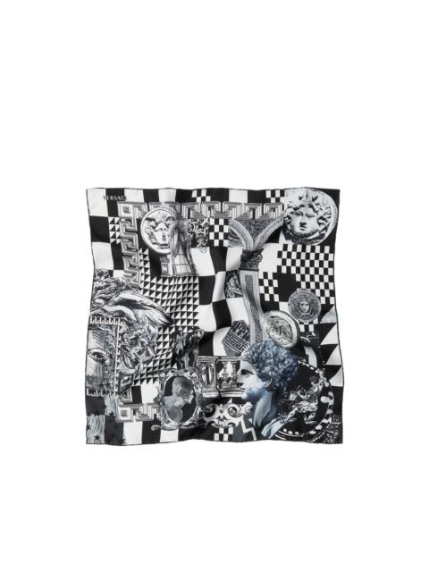 VERSACE printed silk twill scarf 55 cm