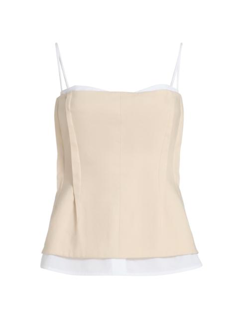 SIMKHAI Women's Cayden Linen Bustier Top - Sand Multi