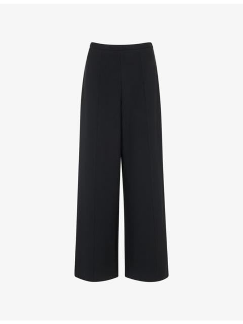 WHISTLES Wide-Leg High-Rise Stretch-Woven Trousers