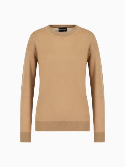 Crew-neck jumper in pure virgin wool