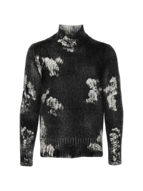 Avant Toi cracked-effect sweater