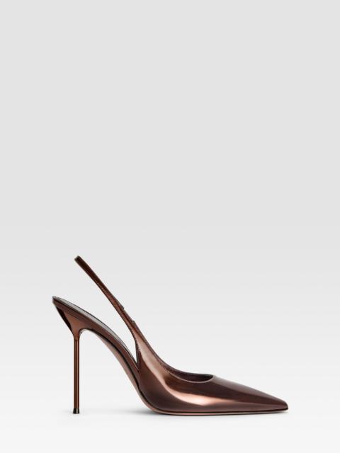 PARIS TEXAS Mirrored leather slingback