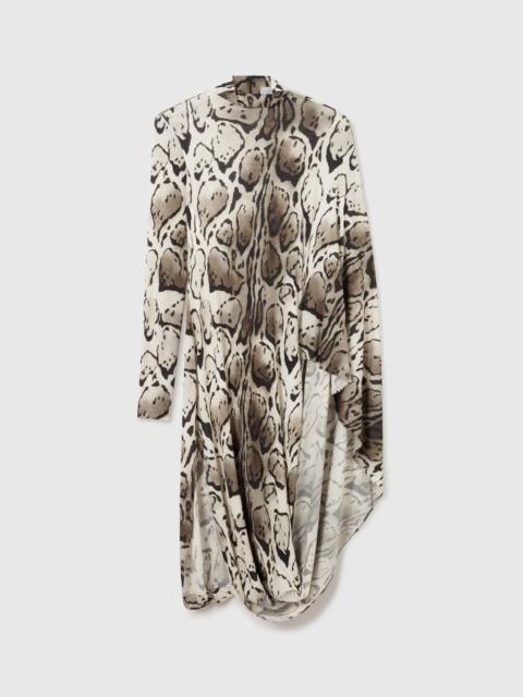 Stella McCartney Cloud Leopard Print Draped Midi Dress