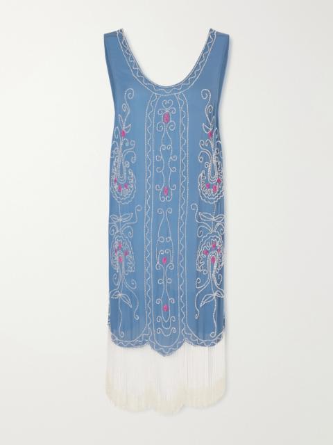 BODE Sea Flower Beaded Silk Dress