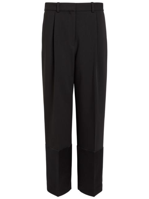 TORY BURCH Tory Burch Satin Cuffs Cropped Crepe Trousers