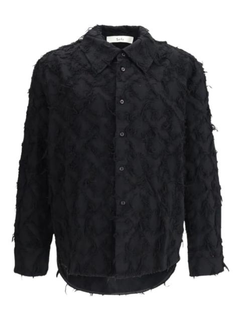 Séfr fringed twill long-sleeve shirt