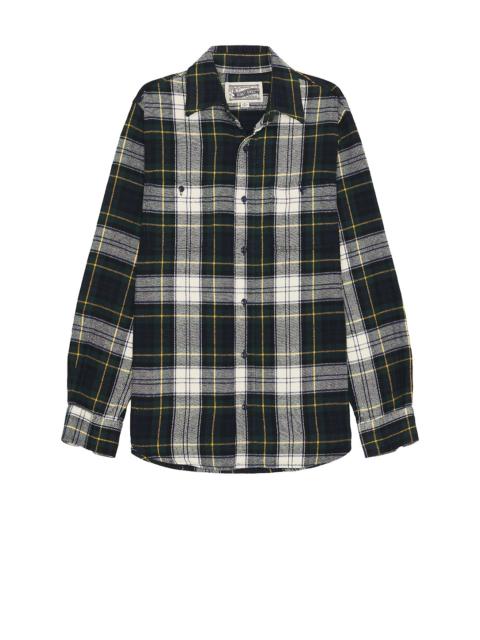 Schott Plaid Cotton Flannel Shirt