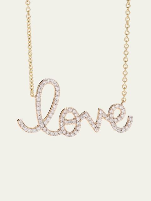 SYDNEY EVAN 14k Diamond Love Script Necklace, Multi Gold