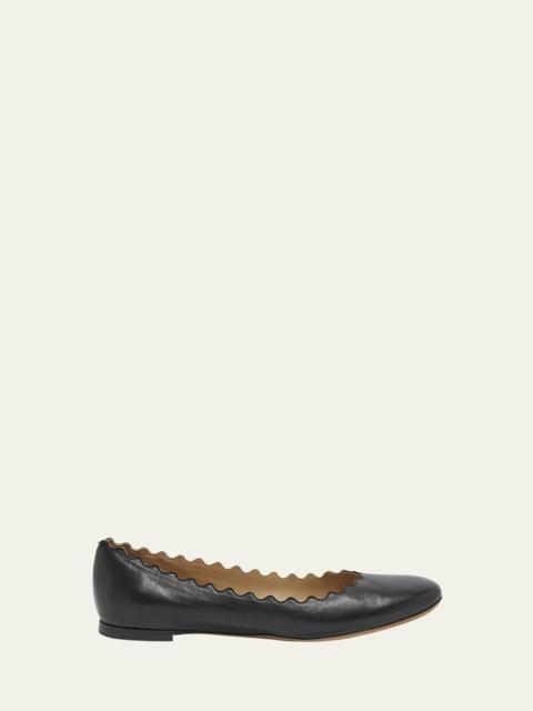 Chloé Lauren Scalloped Leather Ballet Flats