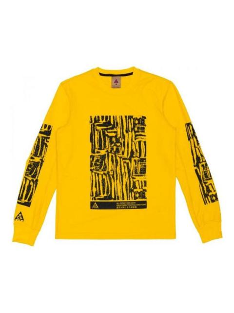 Nike Men's Nike ACG Outdoor Sports Printing Round Neck Pullover Yellow BQ7205-728