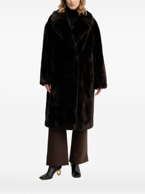 GUESS USA notched faux fur coat