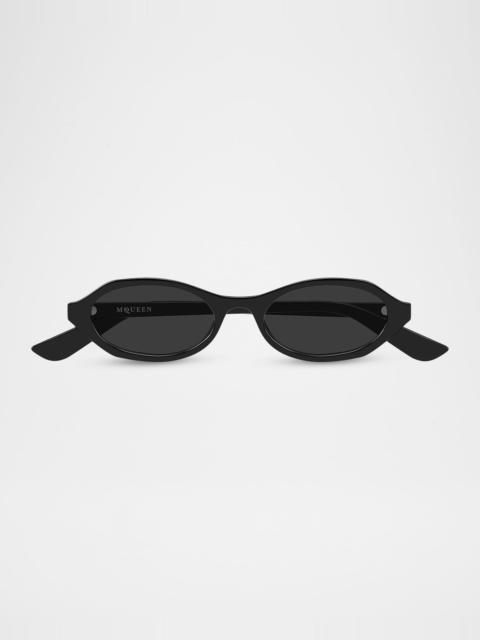 Alexander McQueen 51mm Acetate Oval Sunglasses