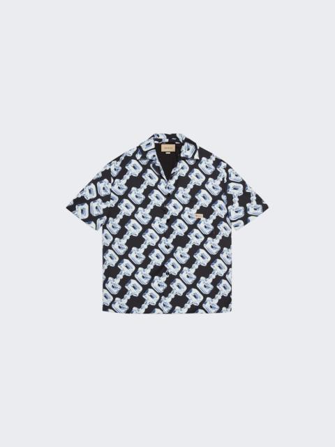 3d Glass Horsebit Print Padded Shirt Black