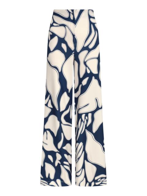 ANDRES OTALORA Luz De Si Scuba Wide-Leg Pants navy