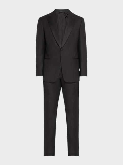 GIORGIO ARMANI Men's Wool Satin-Lapel Two-Piece Tuxedo Set