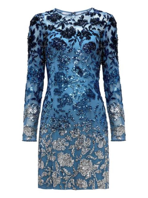 JENNY PACKHAM Jazz sequin-embellished floral-pattern mini dress