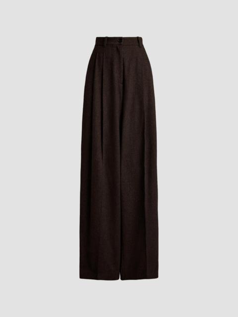 Ralph Lauren Women's Clarice Pleated Mini-Herringbone Trousers - Brown