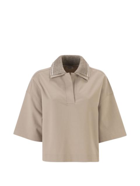 Brunello Cucinelli Techno Couture fleece polo top