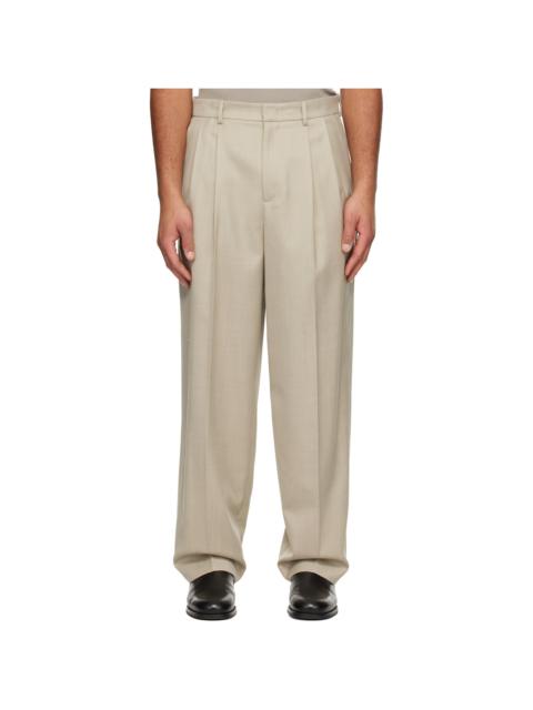 LE17SEPTEMBRE Beige Two Tuck Wool Trousers