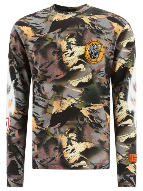 Heron Preston Camo Flaming T-Shirts Green