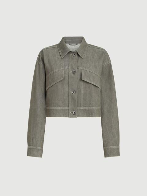 Brunello Cucinelli Cotton denim-effect twill outerwear jacket with monili