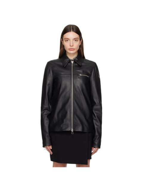 Sportmax Black Gel Leather Jacket