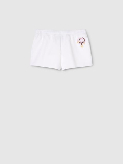 GUCCI Cotton jersey shorts with embroidery