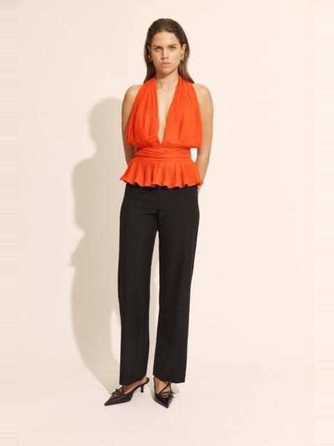BARDOT Amala Pleated Halter Neck Top In Tangelo