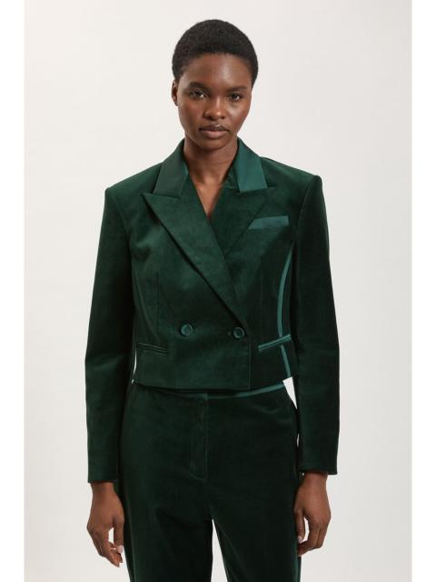 KAREN MILLEN Velvet and Satin Mix Tailored Jacket