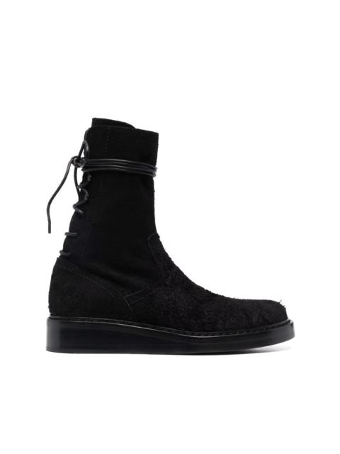 Ann Demeulemeester Victor suede-effect lace-detail boots