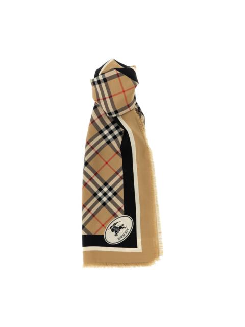 Burberry Check Knight stamp silk scarf
